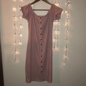 Off sholder light pink dress